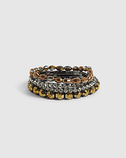 Brown Multi Stretch Bracelets Pack of 4