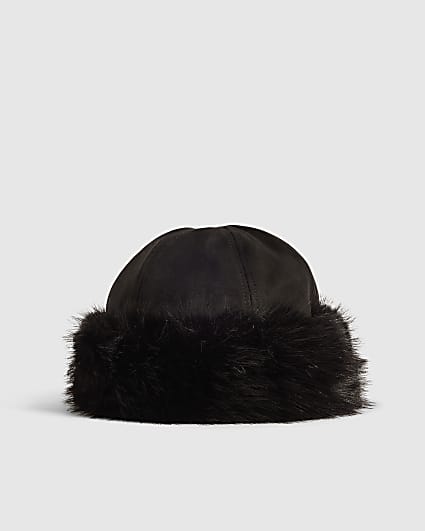 Black Faux Fur Headband Hat