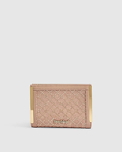 Pink Embellished Monogram Foldout Purse