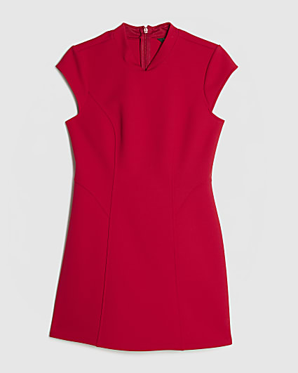 Petite Red Cap Sleeve Mini Dress