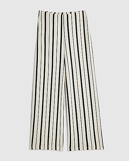 Petite Black Stripe Wide Leg Trousers