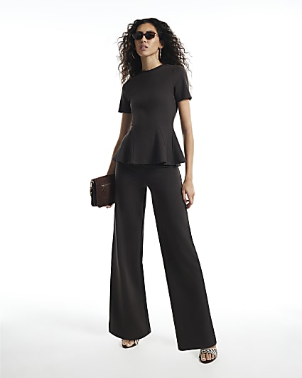 Brown Wide Leg Joggers