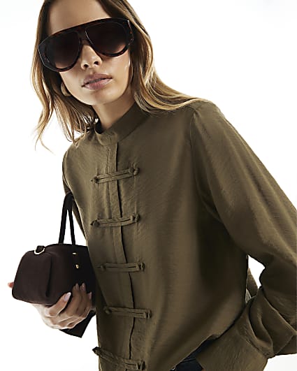 Khaki Military Frogging Blouse