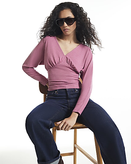 Pink Cosy Batwing Top