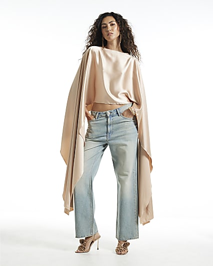 Cream Satin Waterfall Cape