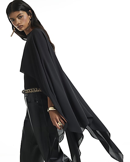Black Sheer Floaty Cape