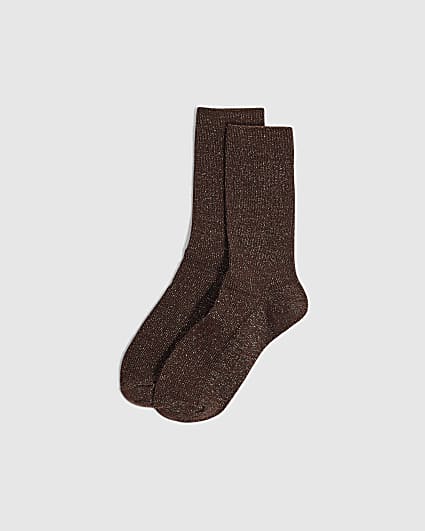 Bronze Glitter Socks