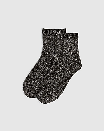 Silver Glitter Socks