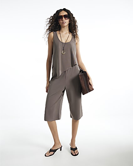 Brown Soft Touch Jersey Jorts