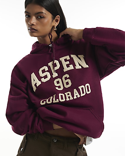 Burgundy Aspen Towelling Hoodie