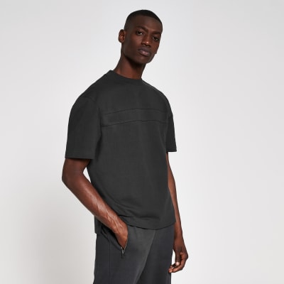 10003° Premium Washed Black Boxy Fit T Shirt River Island 9936