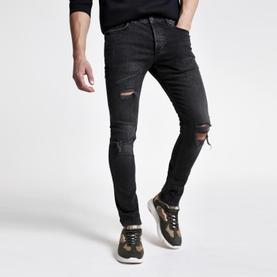 river island black ripped jeans