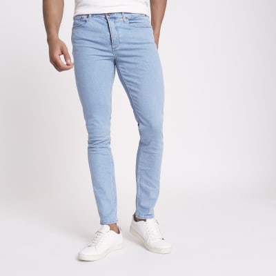 Light Blue Jeans Mens Regular Fit - FitnessRetro