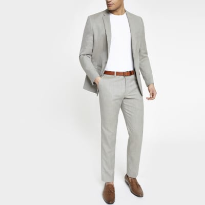 Grey Slim Fit Dress Pants Carley Connellan