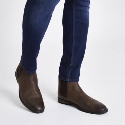 Brown leather chelsea boot | River Island