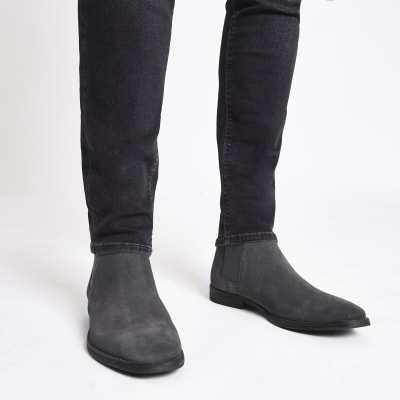 Grey suede chelsea boots | River Island