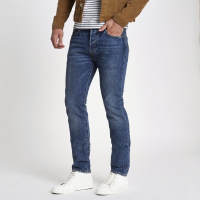 Levi’s blue 501 skinny jeans | River Island