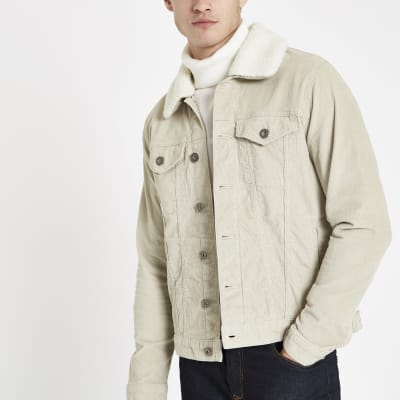 Stone line cord jacket River Island