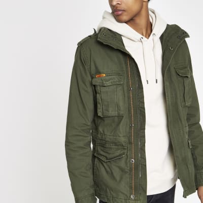 Superdry green army jacket River Island