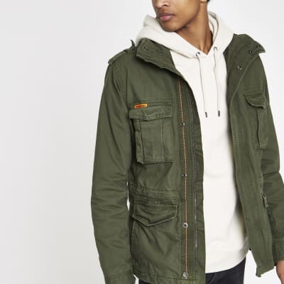 Superdry green army jacket | River Island