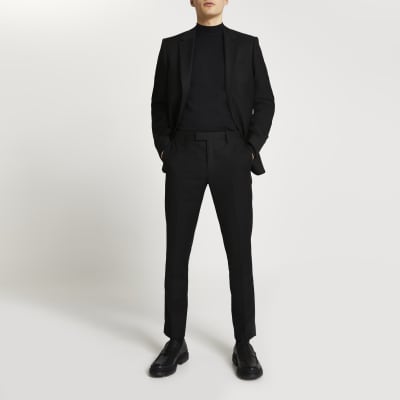 slim fit black trousers