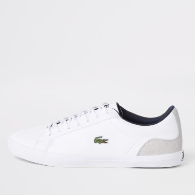 lacoste white leather trainers