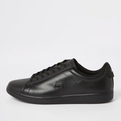 lacoste black leather