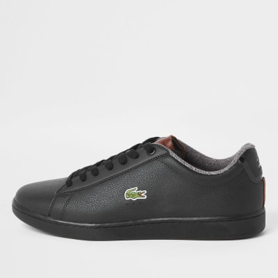 lacoste black leather trainers