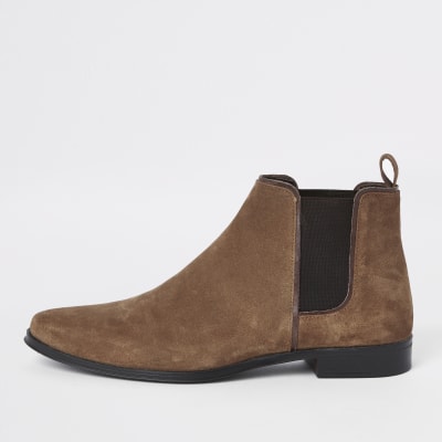 Brown suede chelsea boots | River Island