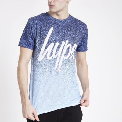 Hype Blue Speckle Print T Shirt River Island