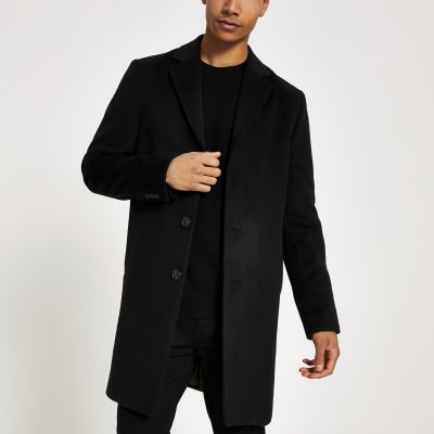 Black single breasted overcoat