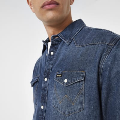 wrangler denim shirts uk