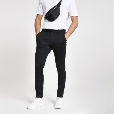 mens grey trousers with white stripe
