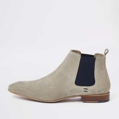 stone chelsea boots