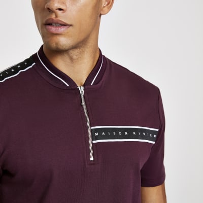 zip neck polo shirt