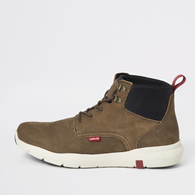 levi's brown leather shoes