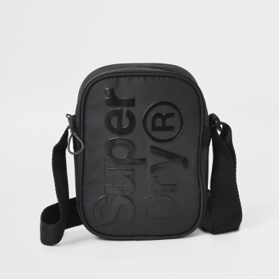 superdry embossed messenger bag