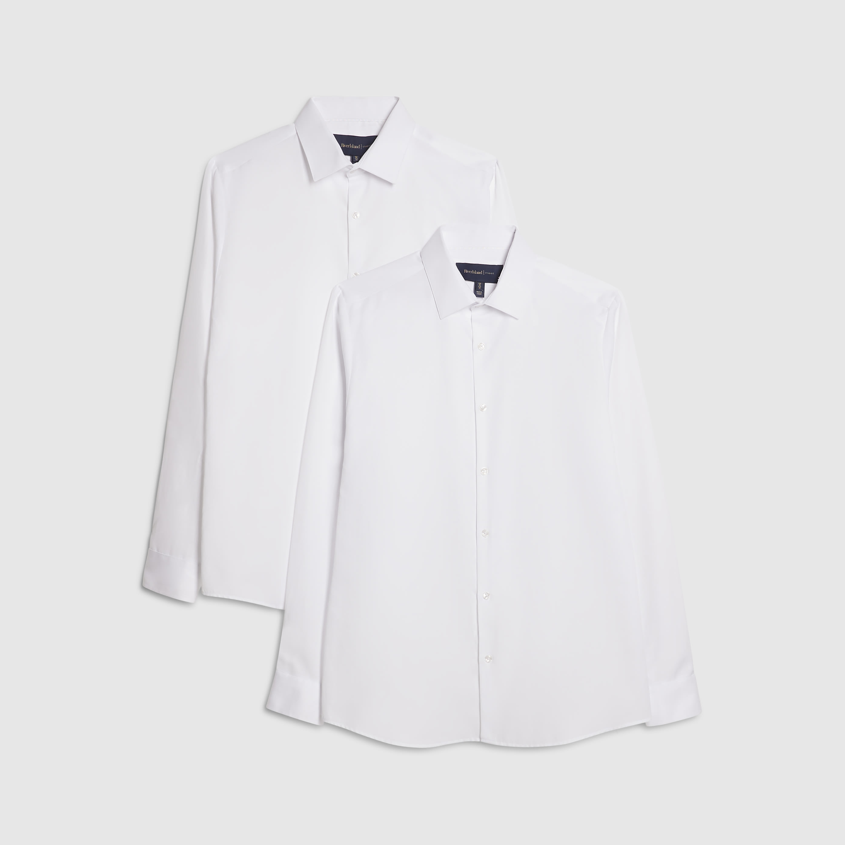 River Island White Premium Slim Fit Pack Of 2 Shirts