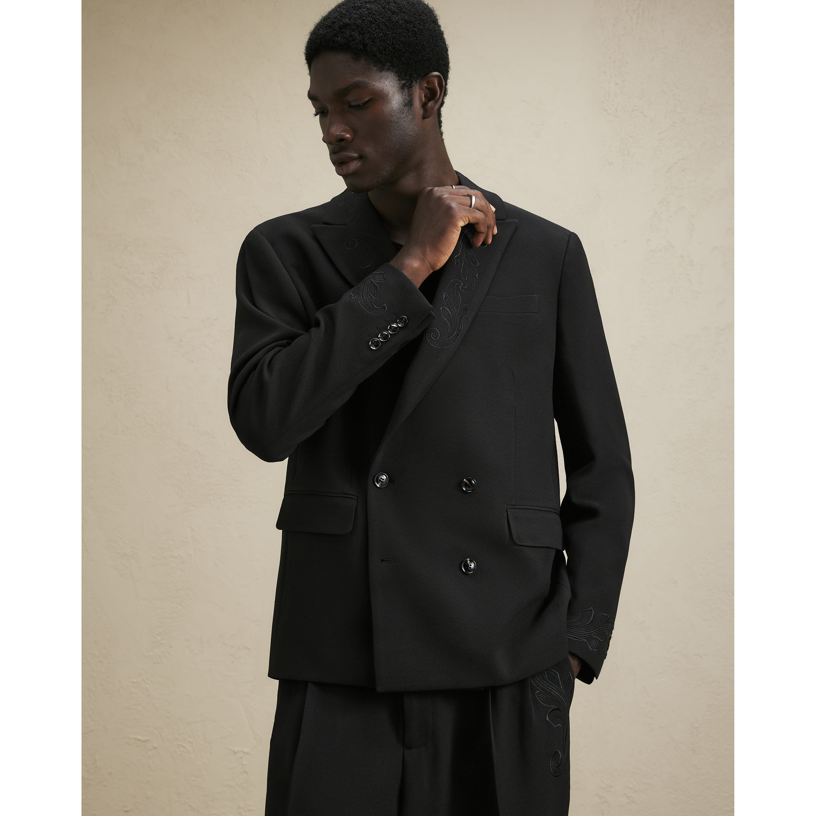 River Island Black Embroidered Baroque Blazer
