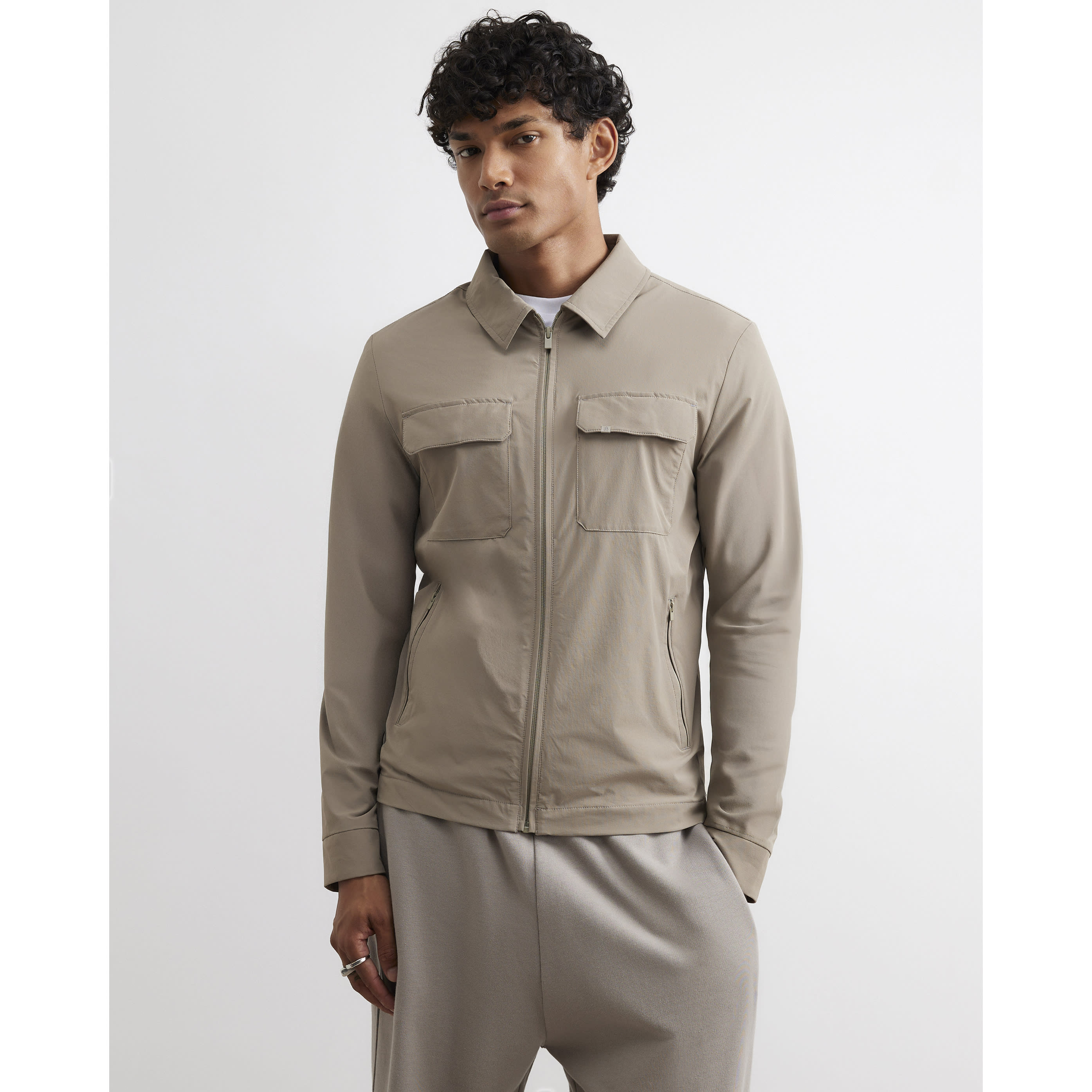River Island Beige Muscle Fit Defined Shacket