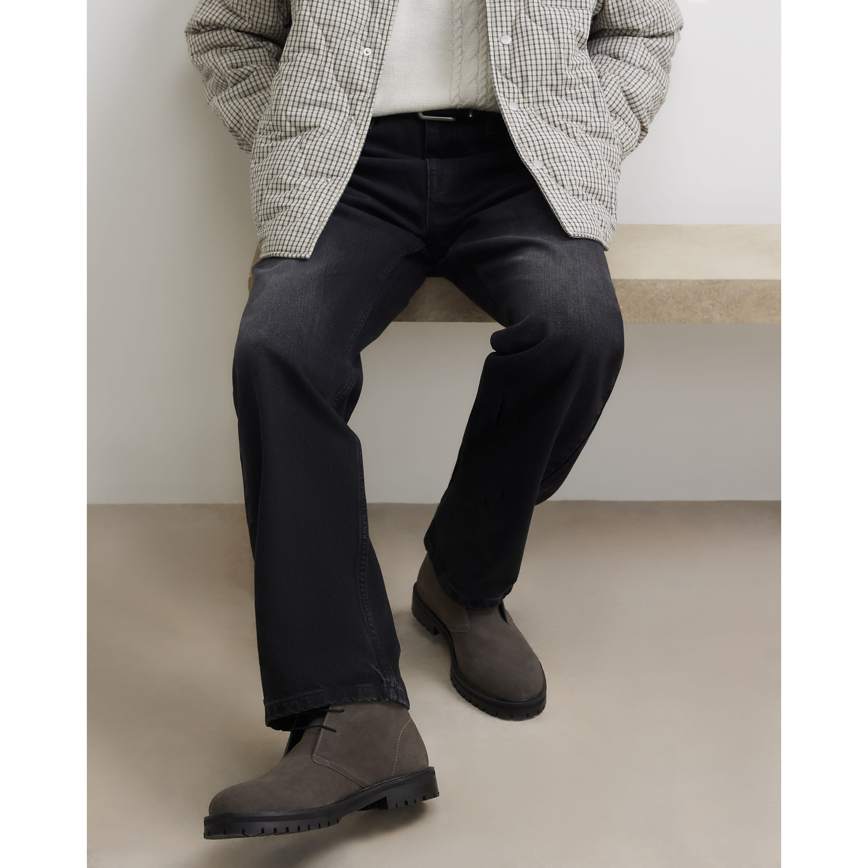 River Island Grey Suede Chukka Boots