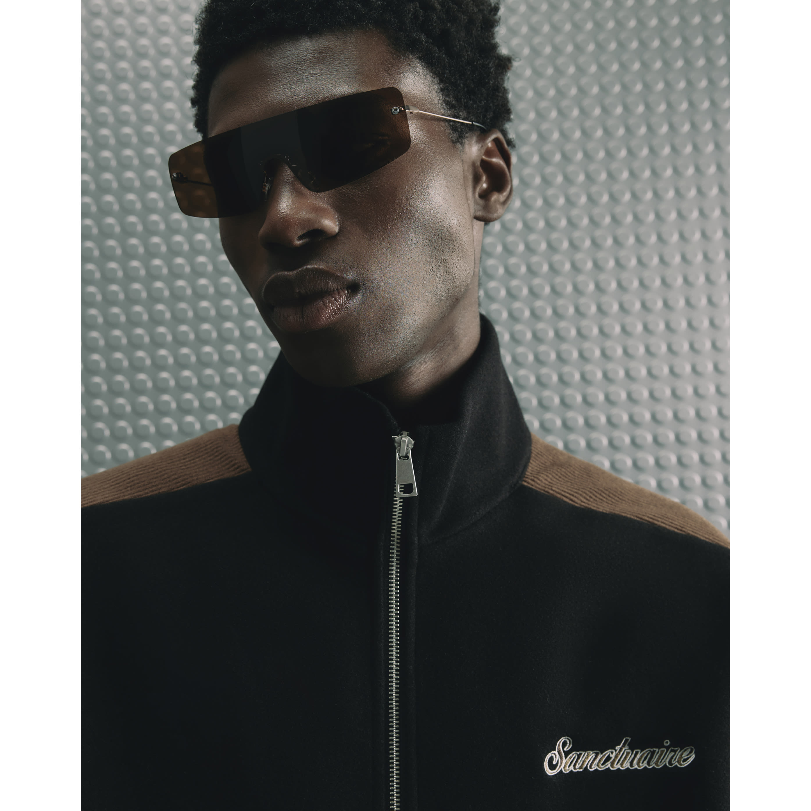 River Island Black Zip Through Corduroy Sweatshirt