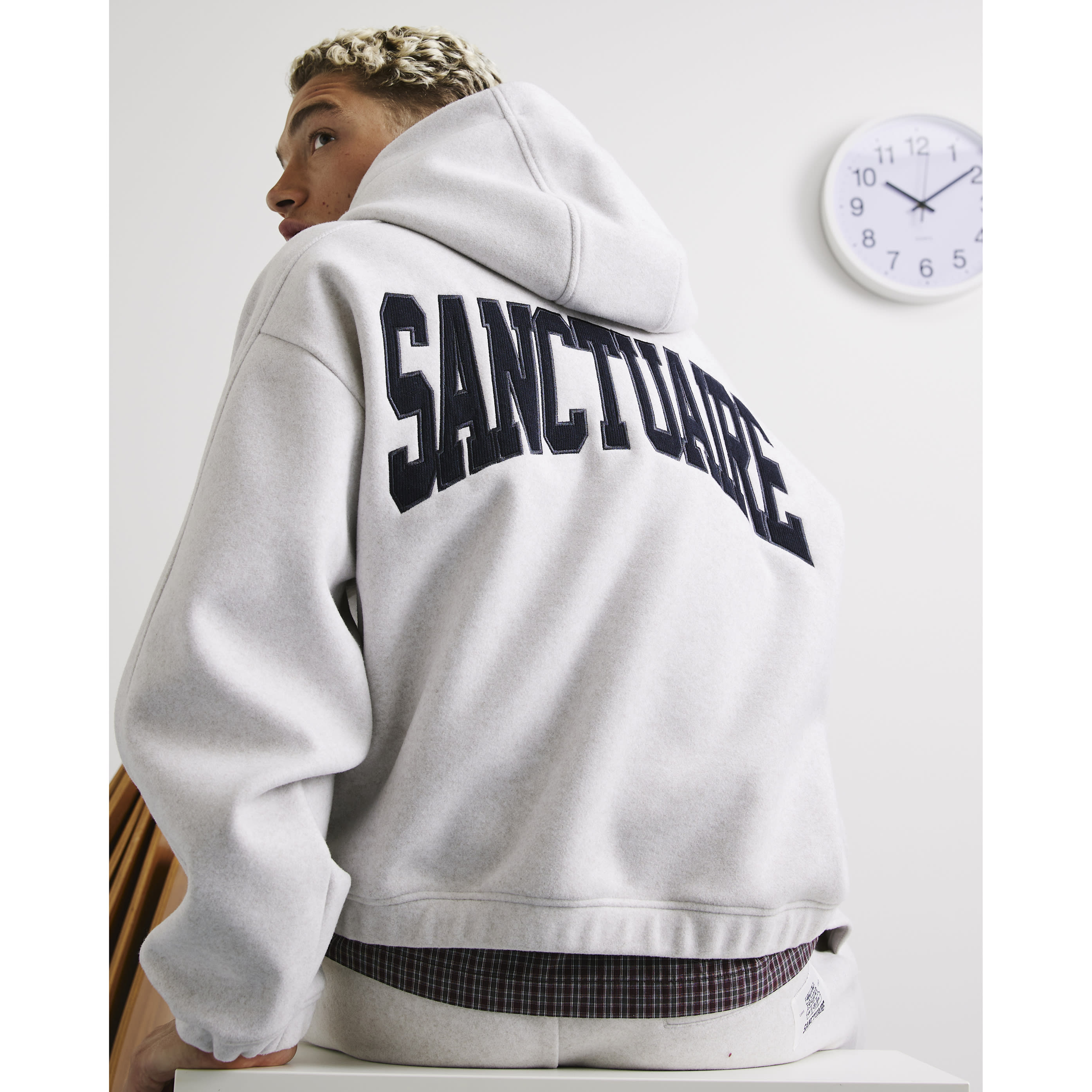 River Island Grey Oversized Fit Sanctuaire Hoodie
