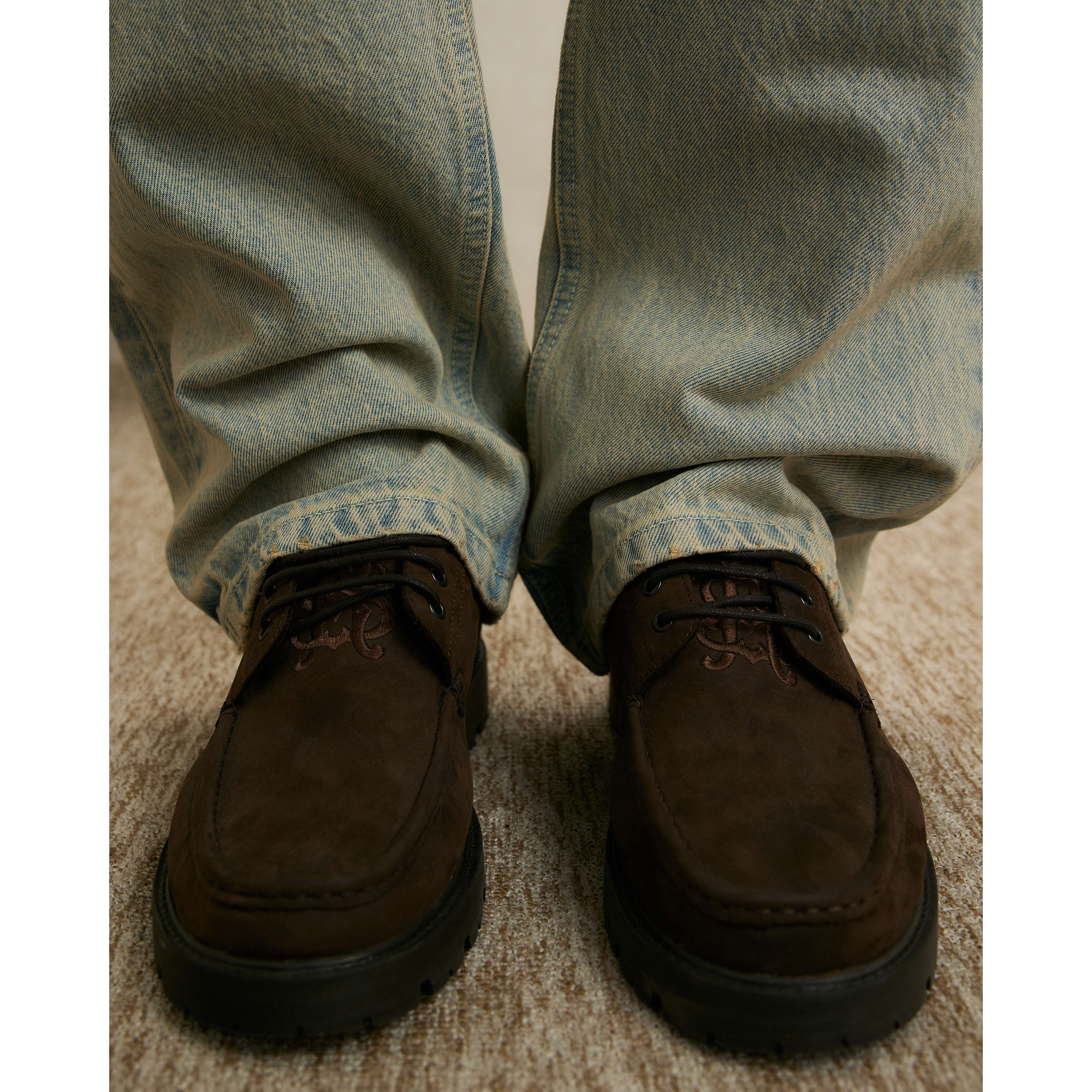 River Island Brown Leather Chunky Boat Shoes