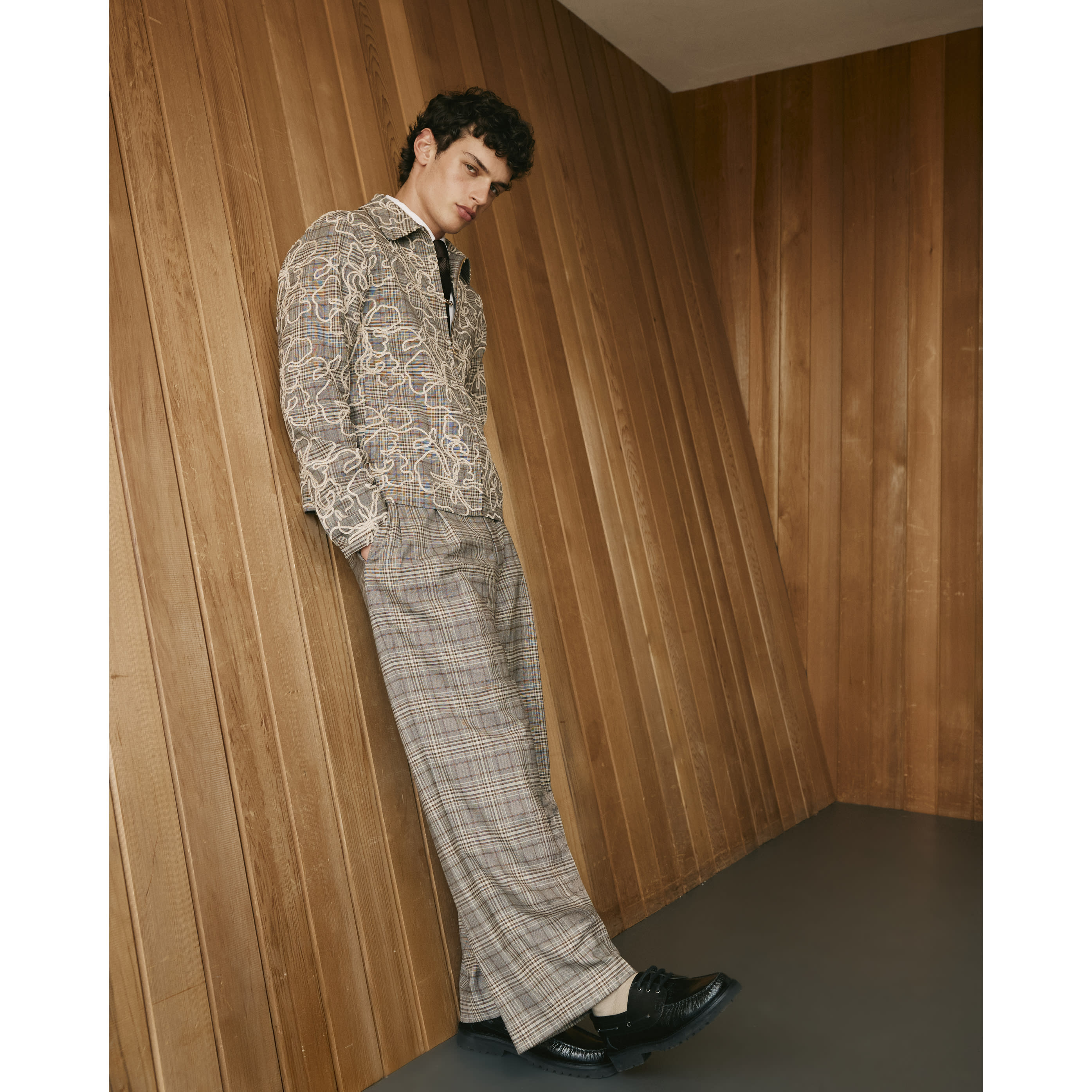 River Island Brown Twisted Tailor Check Trousers