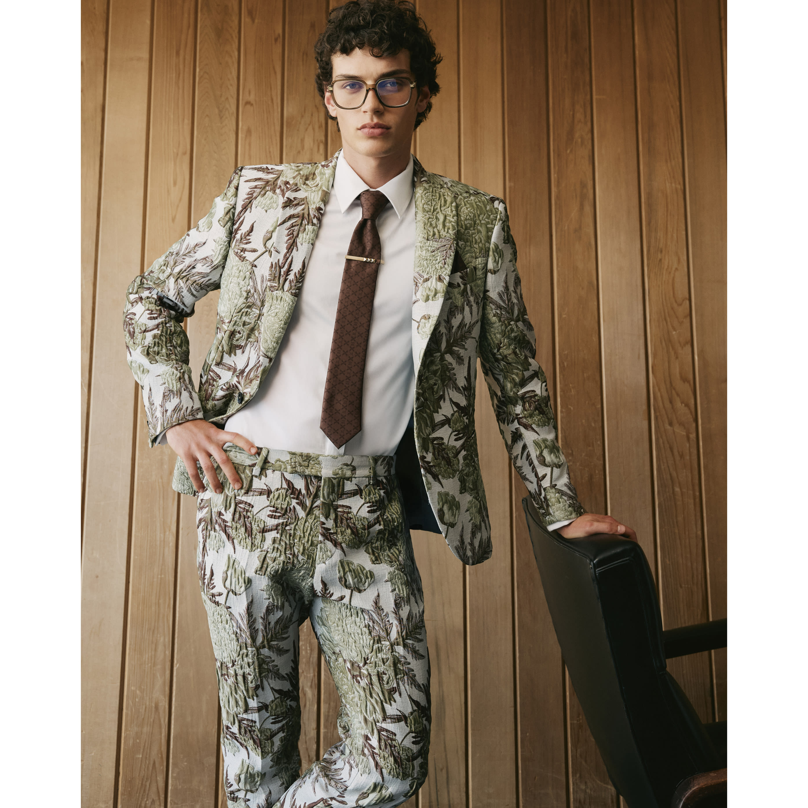 River Island Silver Twisted Tailor Embroidered Suit Jacket