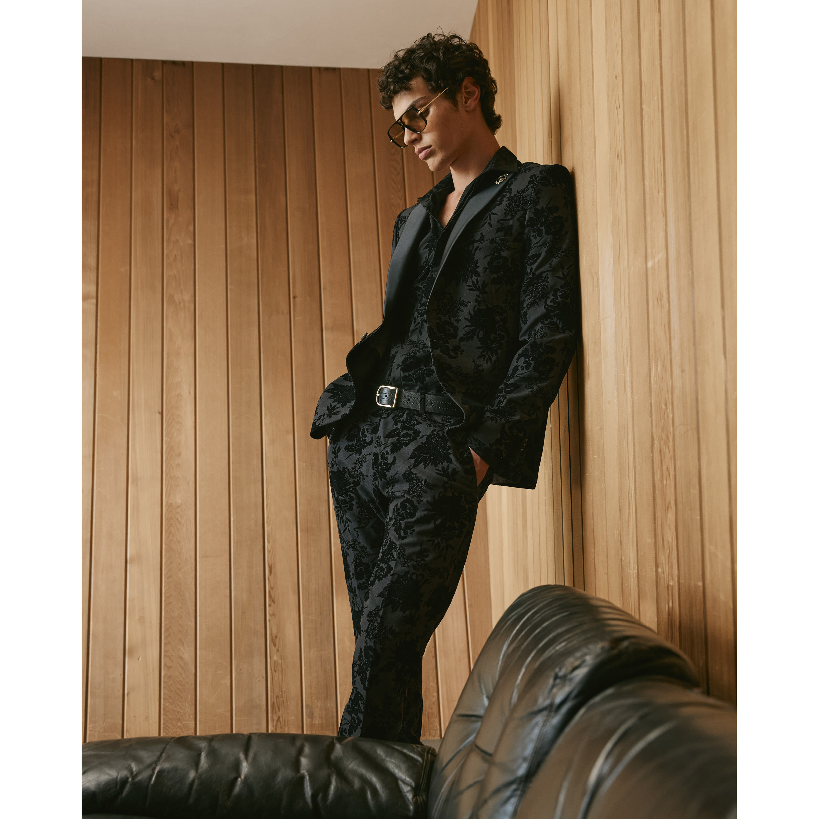 River Island Black Twisted Tailor Floral Suit Jacket