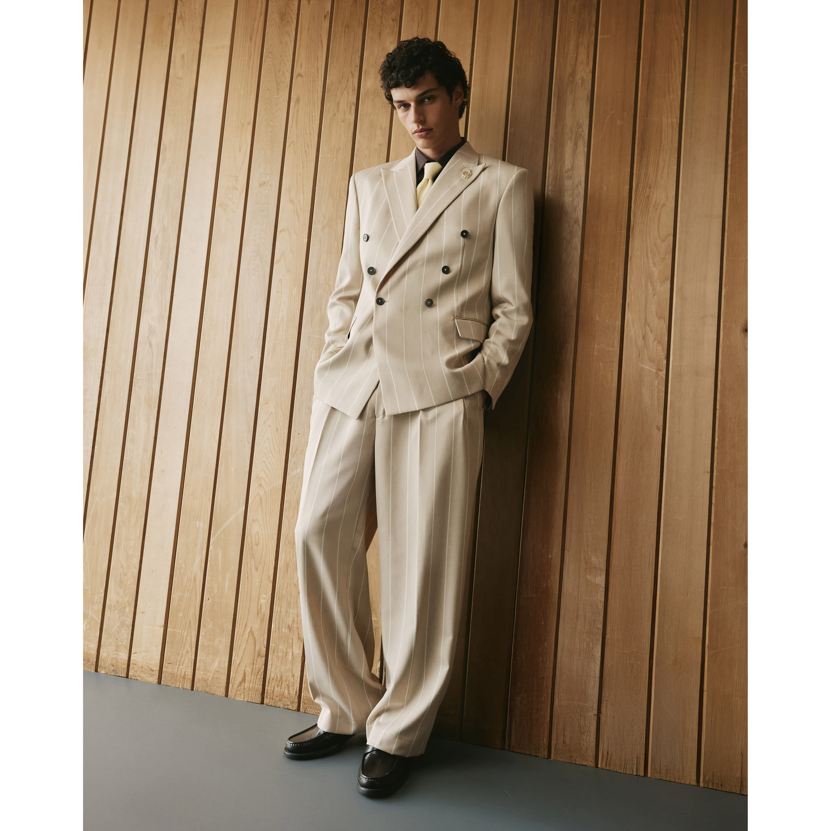 River Island Beige Twisted Tailor Pinstripe Trousers