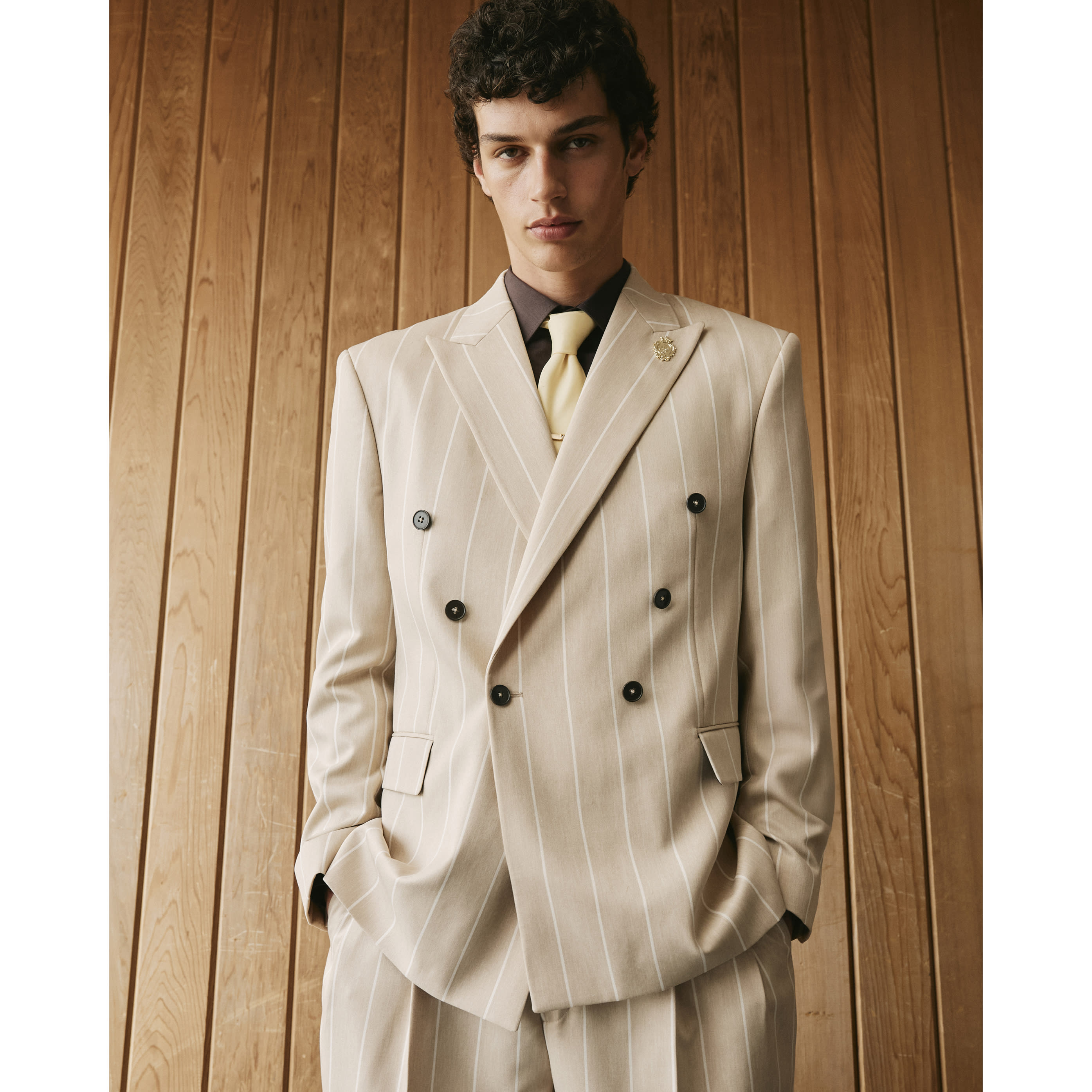 River Island Beige Twisted Tailor Pinstripe Suit Jacket