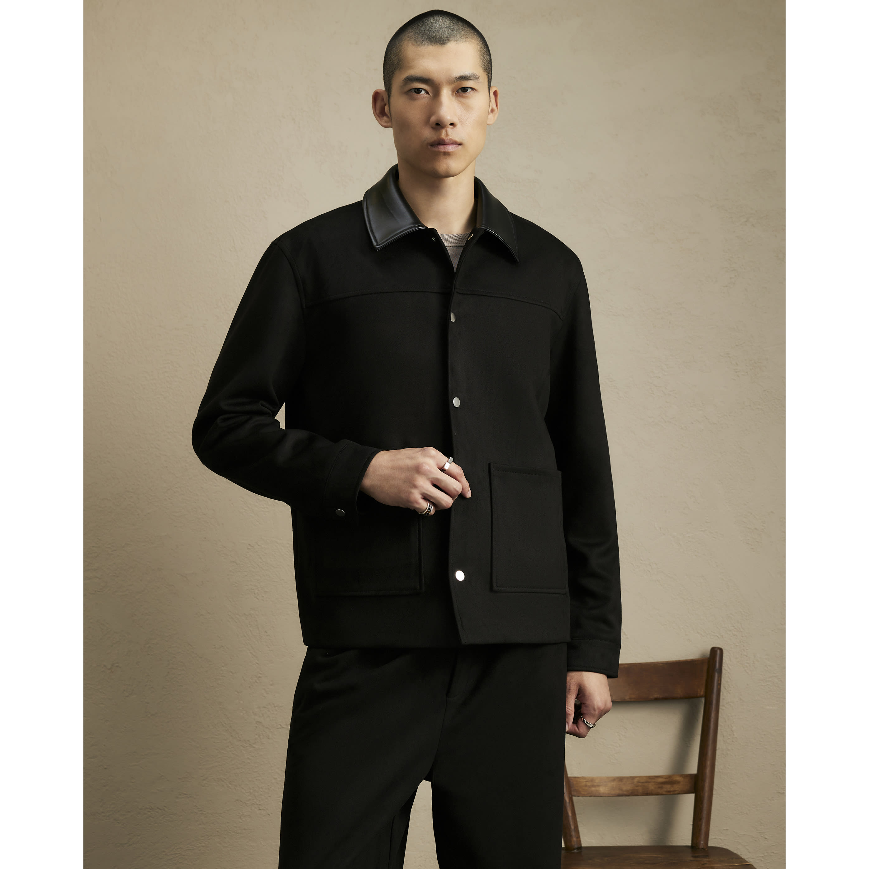 River Island Black Faux Suede Overshirt
